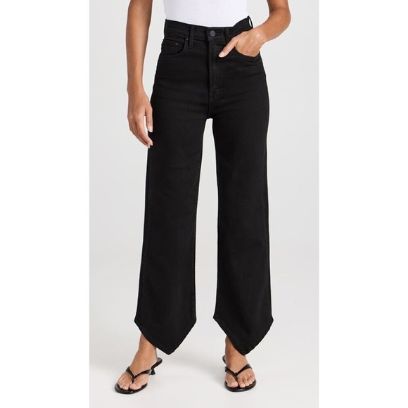 MOTHER Denim - MOTHER The Dagger Flood Pitch Black Jeans Size 29 NWOT